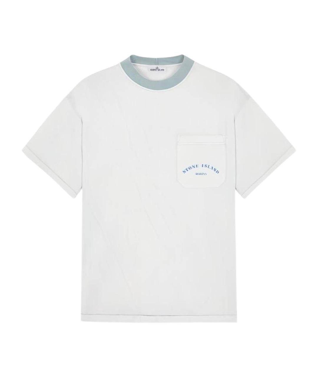 STONE ISLAND Голубая хлопковая футболка, фото 1
