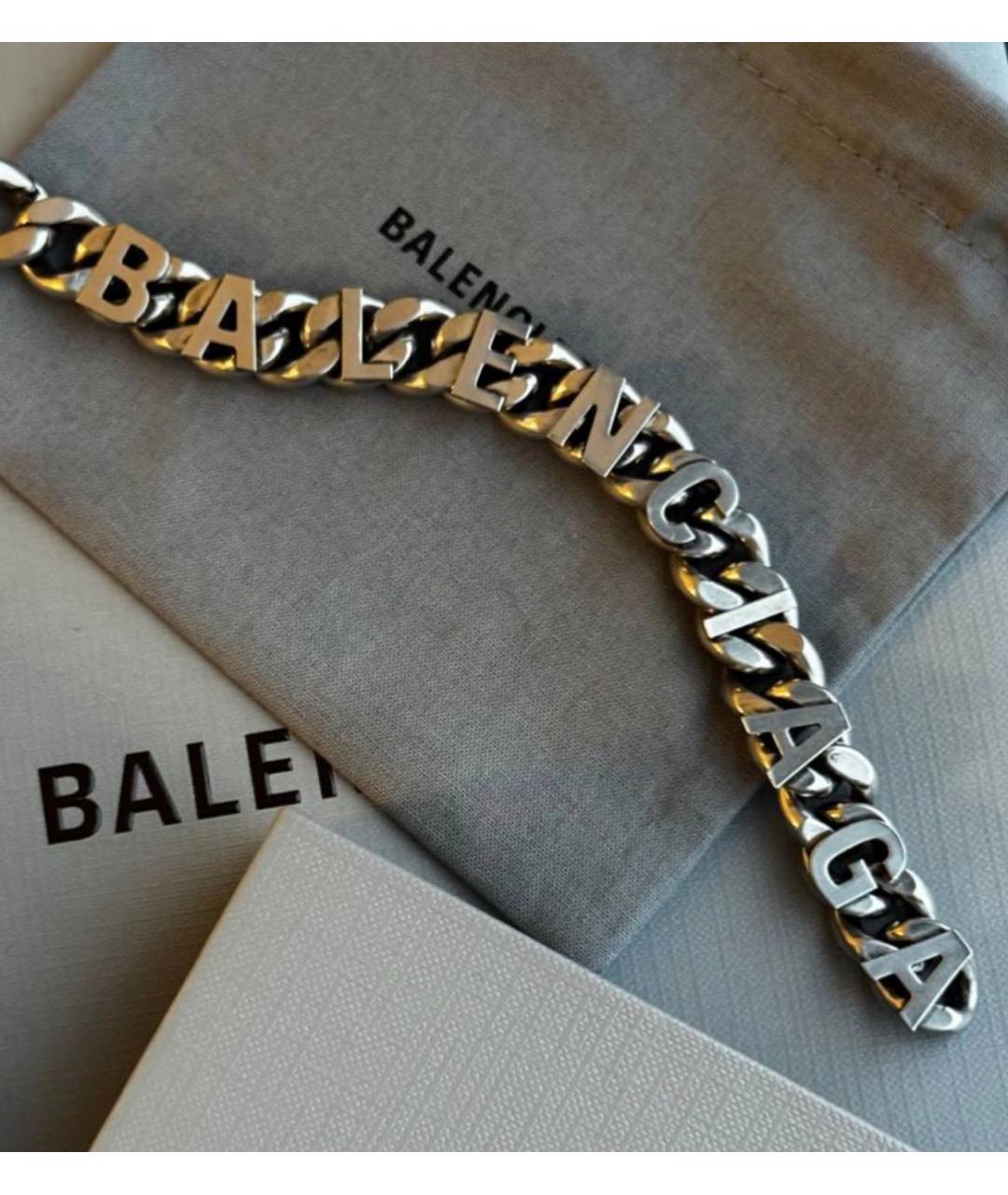 BALENCIAGA Серебрянный латунный браслет, фото 4