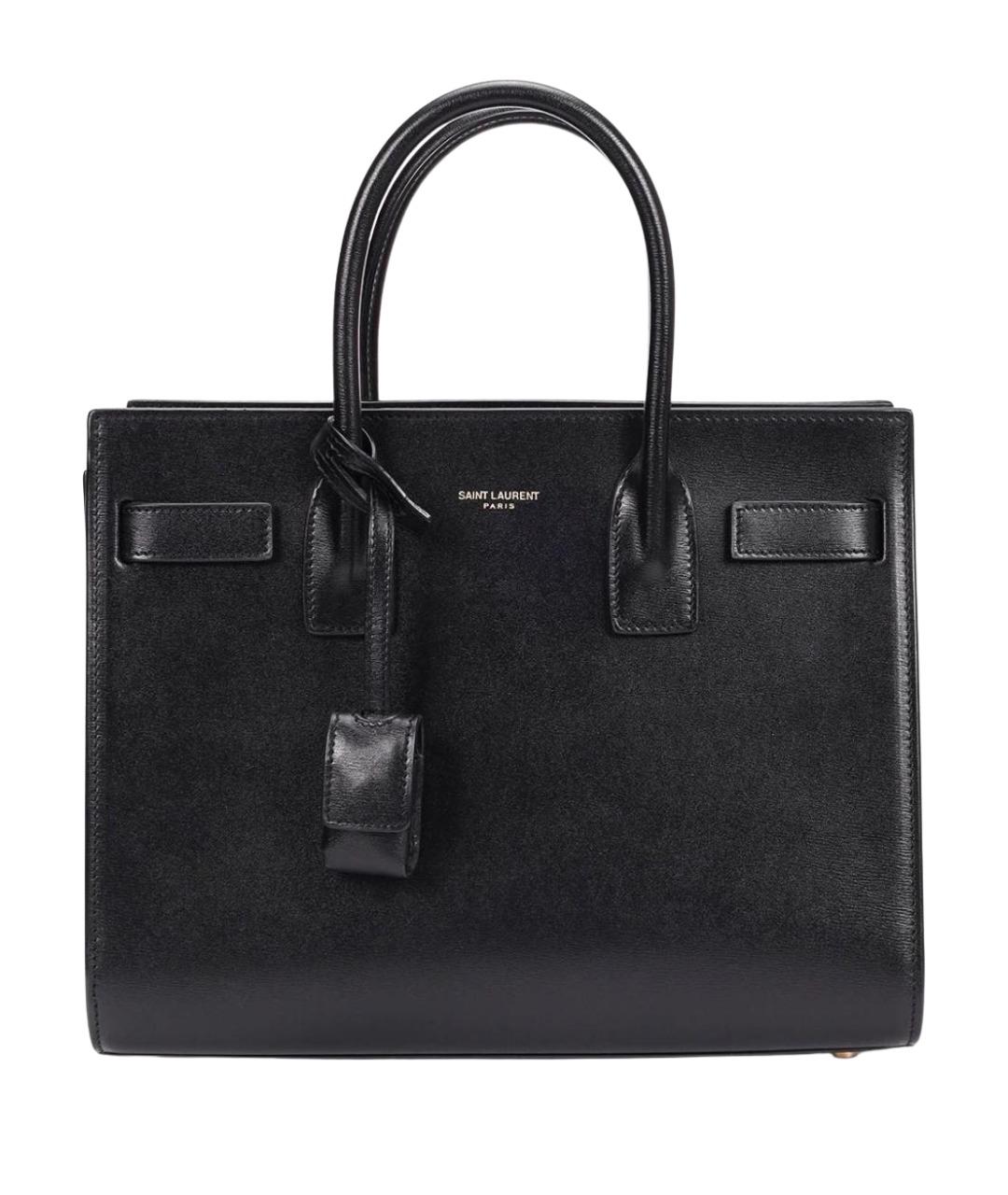 SAINT LAURENT Черная кожаная сумка с короткими ручками, фото 10