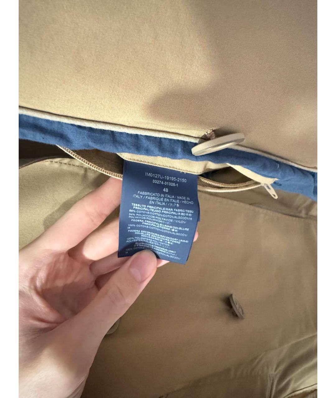 HERNO Бежевый хлопковый тренч / плащ, фото 5