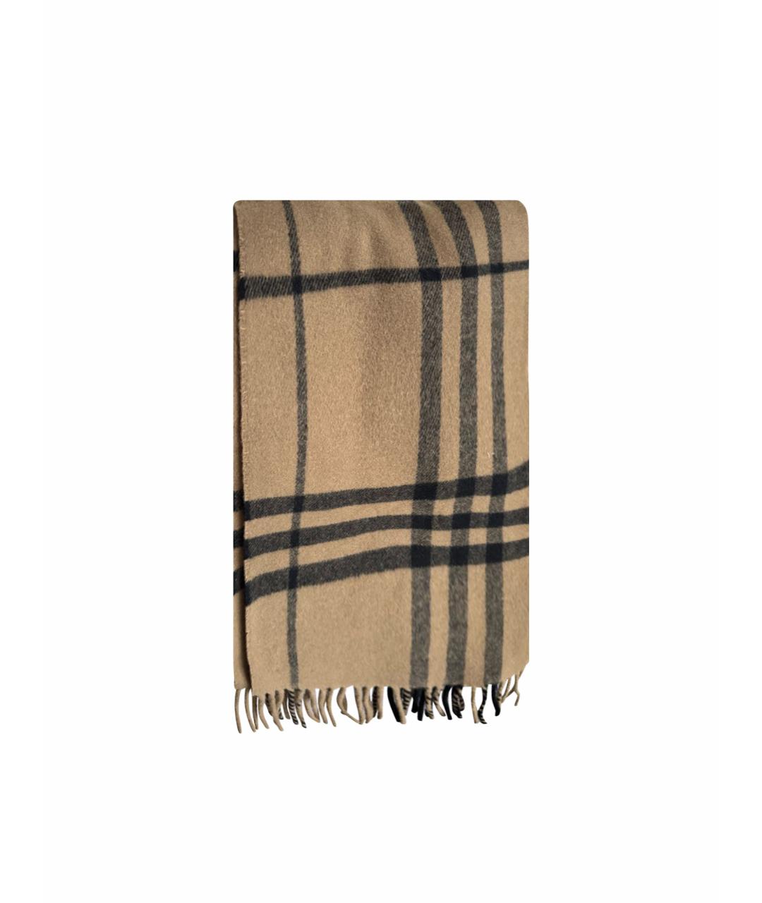 BURBERRY Коричневый шерстяной шарф, фото 1