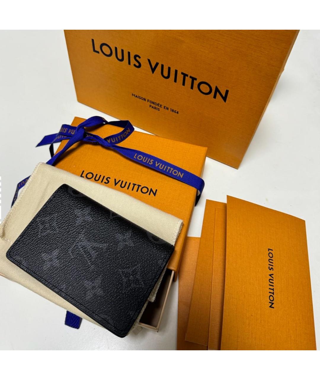 LOUIS VUITTON Антрацитовый кардхолдер, фото 2