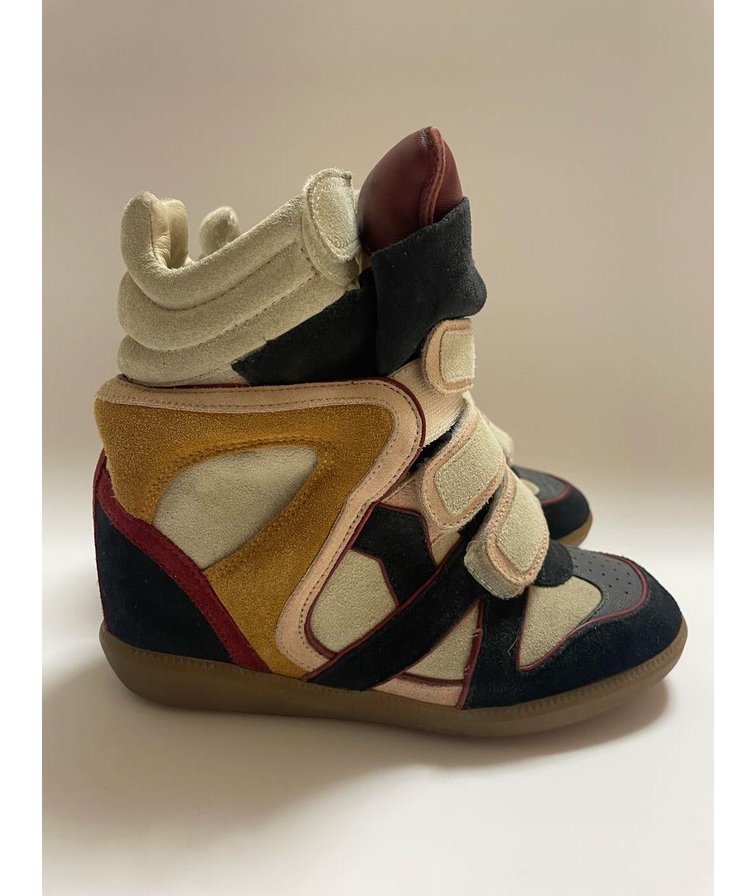 ISABEL MARANT ETOILE Мульти замшевые кроссовки, фото 7