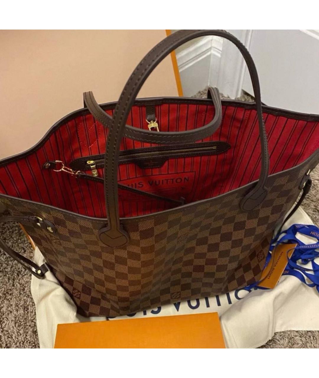 LOUIS VUITTON Коричневая сумка с короткими ручками, фото 5