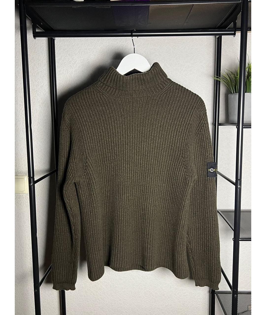 STONE ISLAND Коричневый шерстяной джемпер / свитер, фото 5