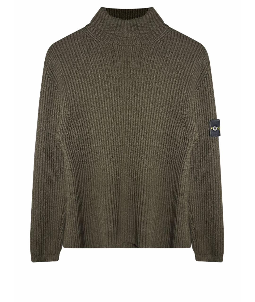 STONE ISLAND Коричневый шерстяной джемпер / свитер, фото 1