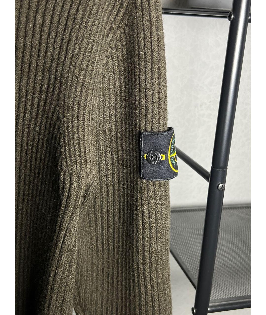 STONE ISLAND Коричневый шерстяной джемпер / свитер, фото 3