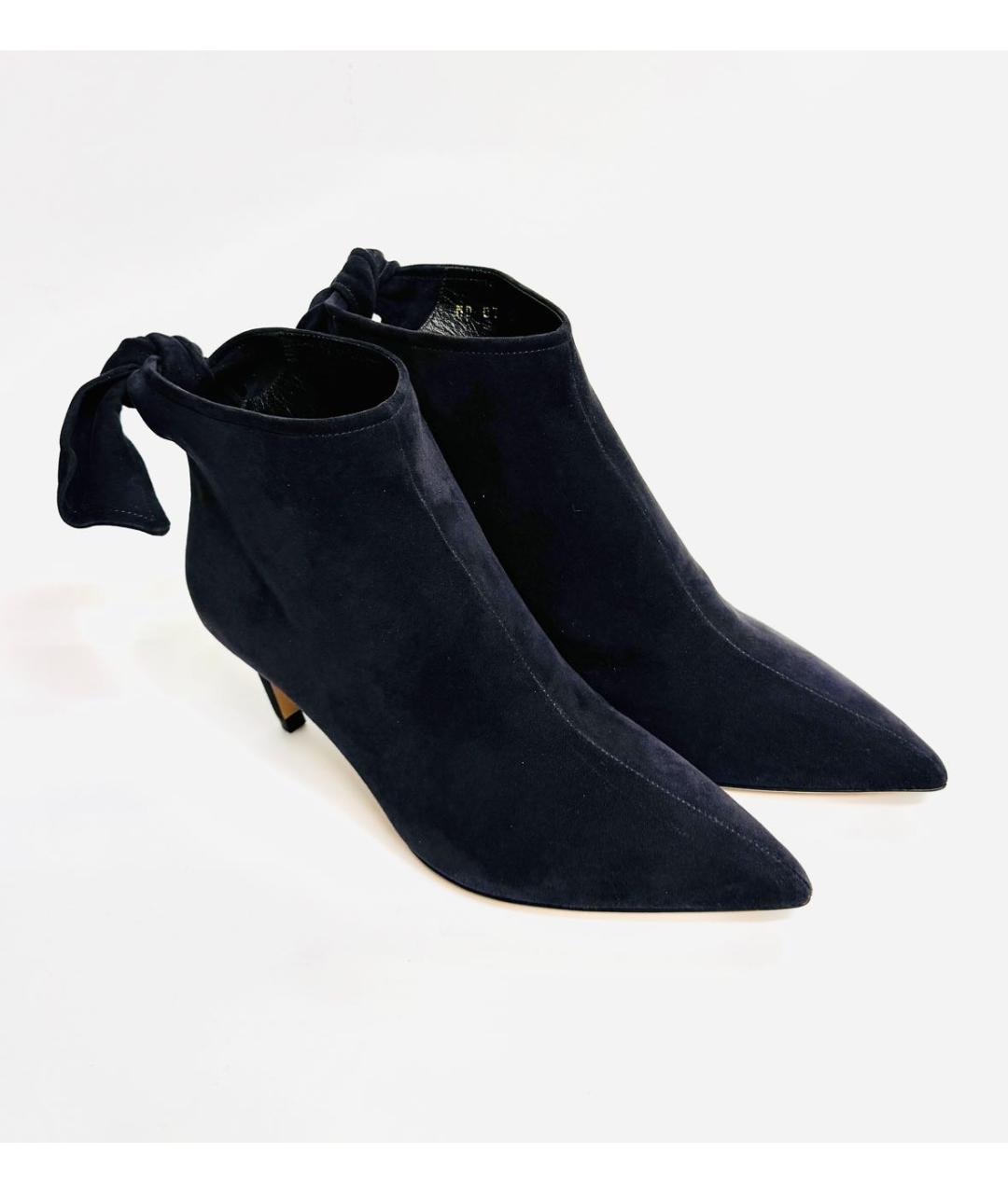 CHRISTIAN DIOR Темно-синие замшевые ботильоны, фото 3