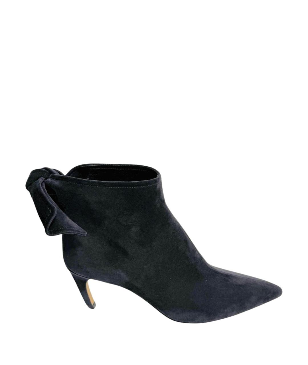 CHRISTIAN DIOR Темно-синие замшевые ботильоны, фото 1