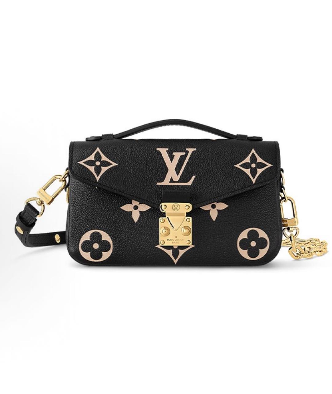 LOUIS VUITTON Черная кожаная сумка через плечо, фото 5