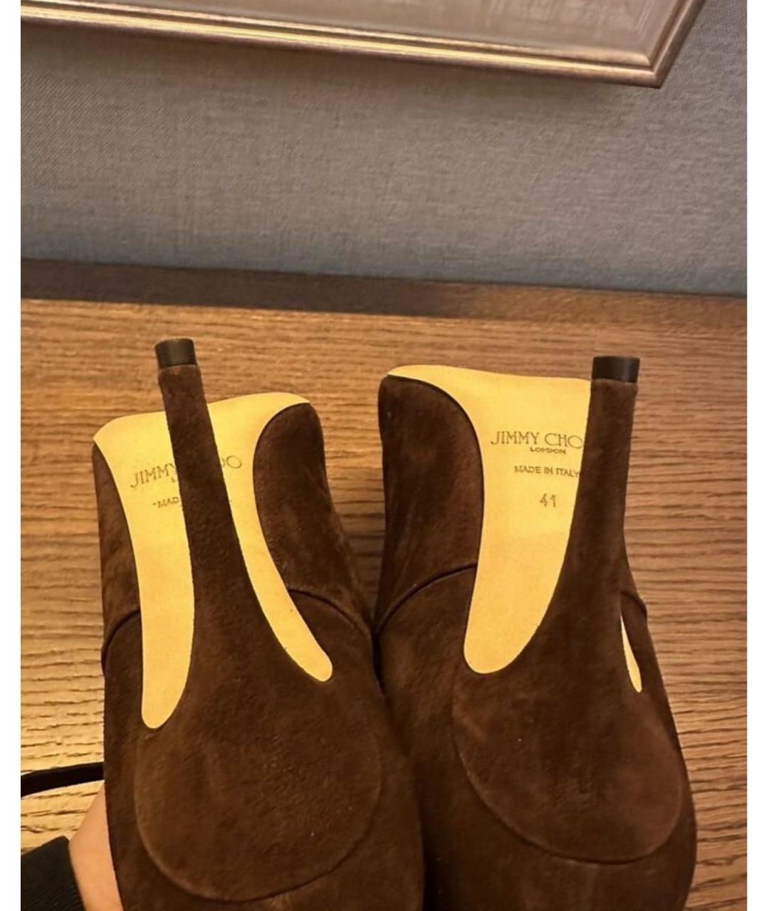 JIMMY CHOO Коричневые ботильоны, фото 5
