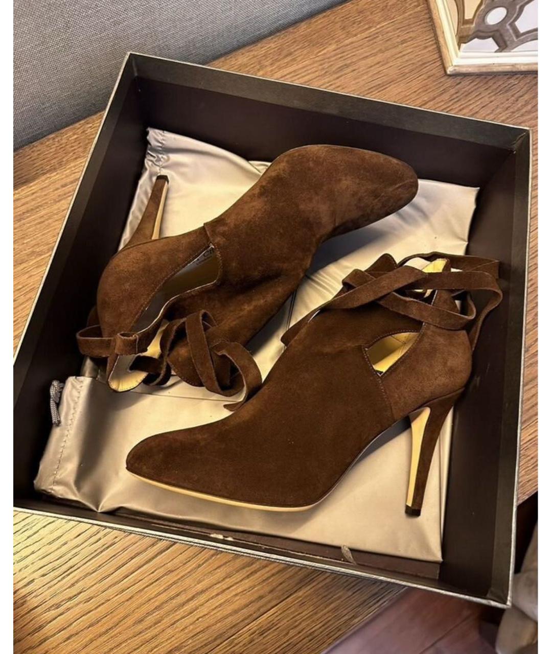 JIMMY CHOO Коричневые ботильоны, фото 2