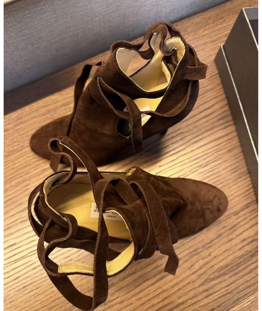 JIMMY CHOO Коричневые ботильоны, фото 3