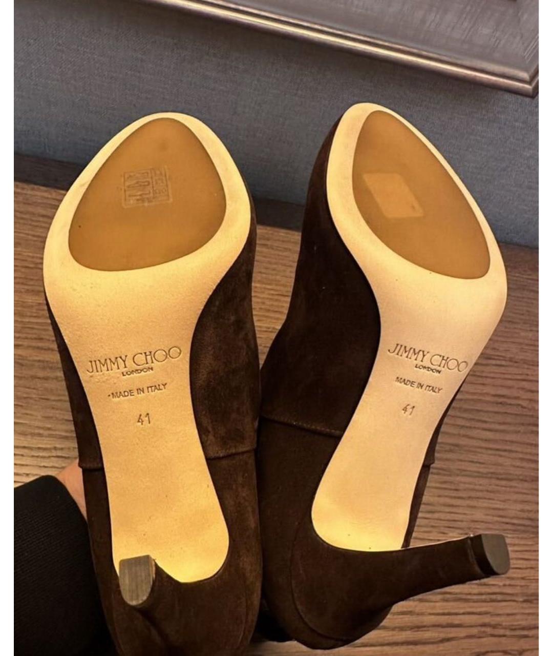 JIMMY CHOO Коричневые ботильоны, фото 4