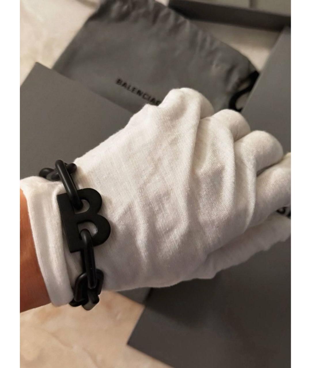 BALENCIAGA Черный латунный браслет, фото 4