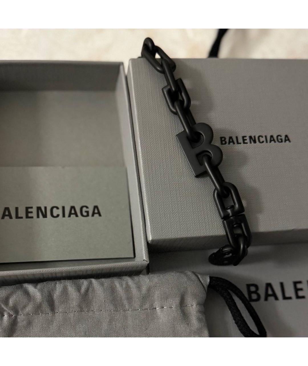 BALENCIAGA Черный латунный браслет, фото 3