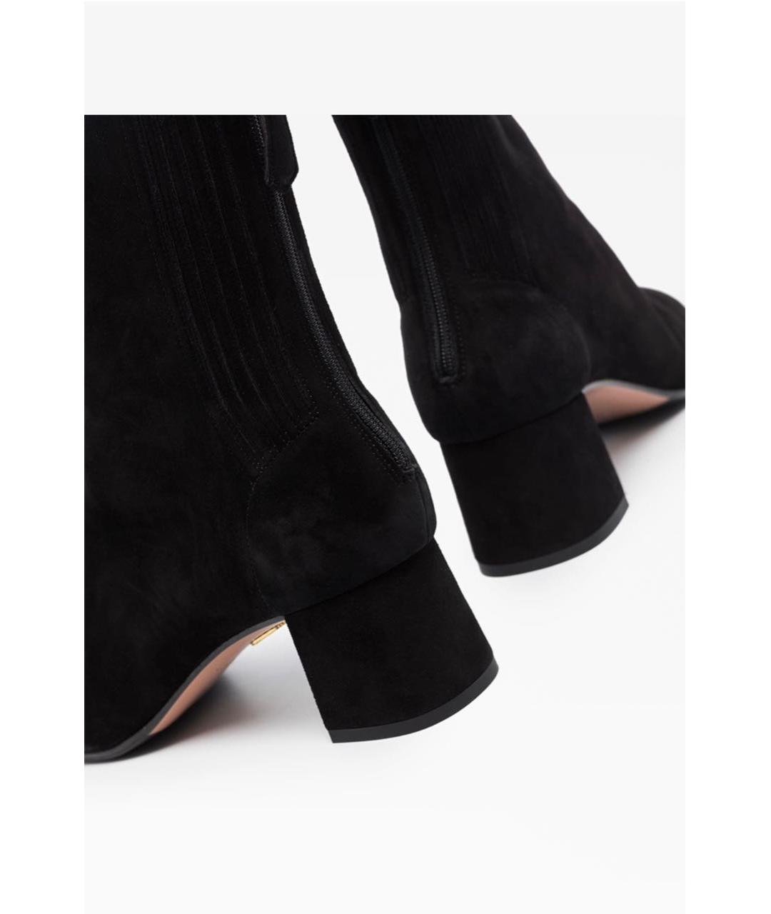 AQUAZZURA Черные замшевые ботильоны, фото 3