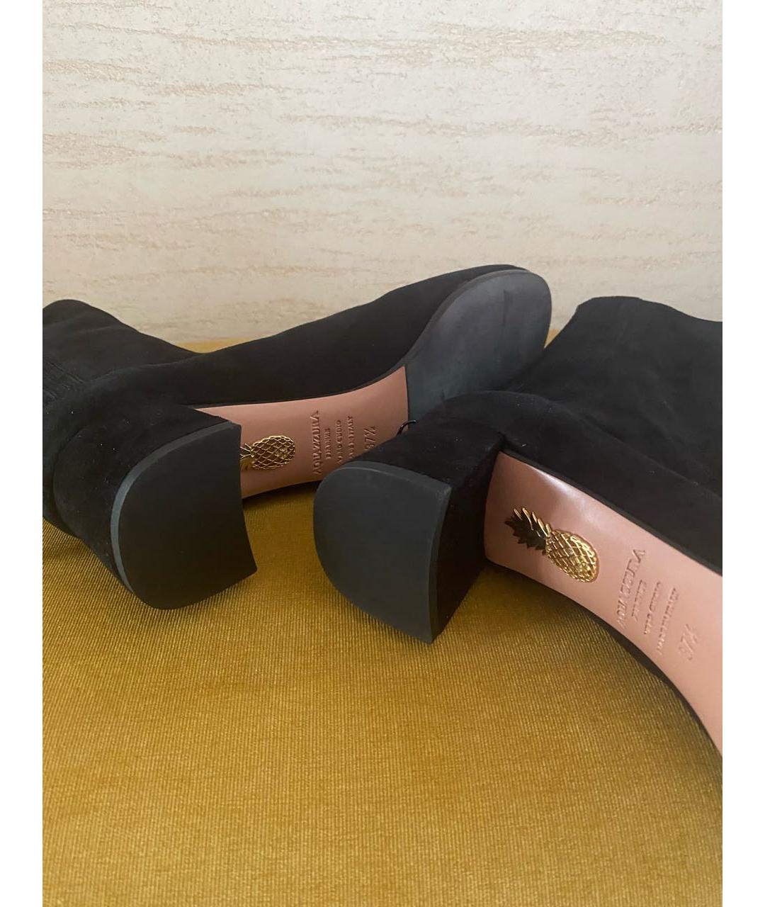 AQUAZZURA Черные замшевые ботильоны, фото 4