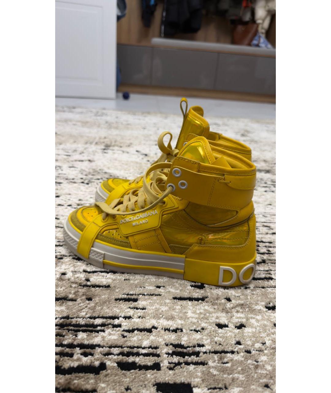 DOLCE&GABBANA Желтые кроссовки, фото 5