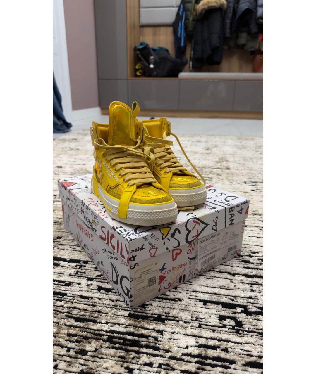 DOLCE&GABBANA Желтые кроссовки, фото 2