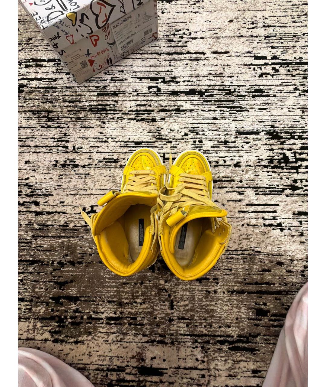 DOLCE&GABBANA Желтые кроссовки, фото 3