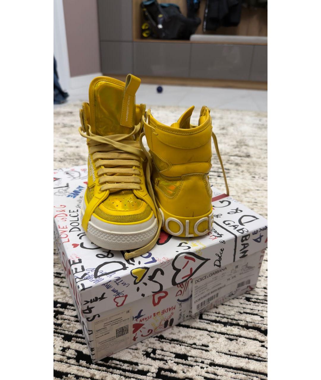 DOLCE&GABBANA Желтые кроссовки, фото 4