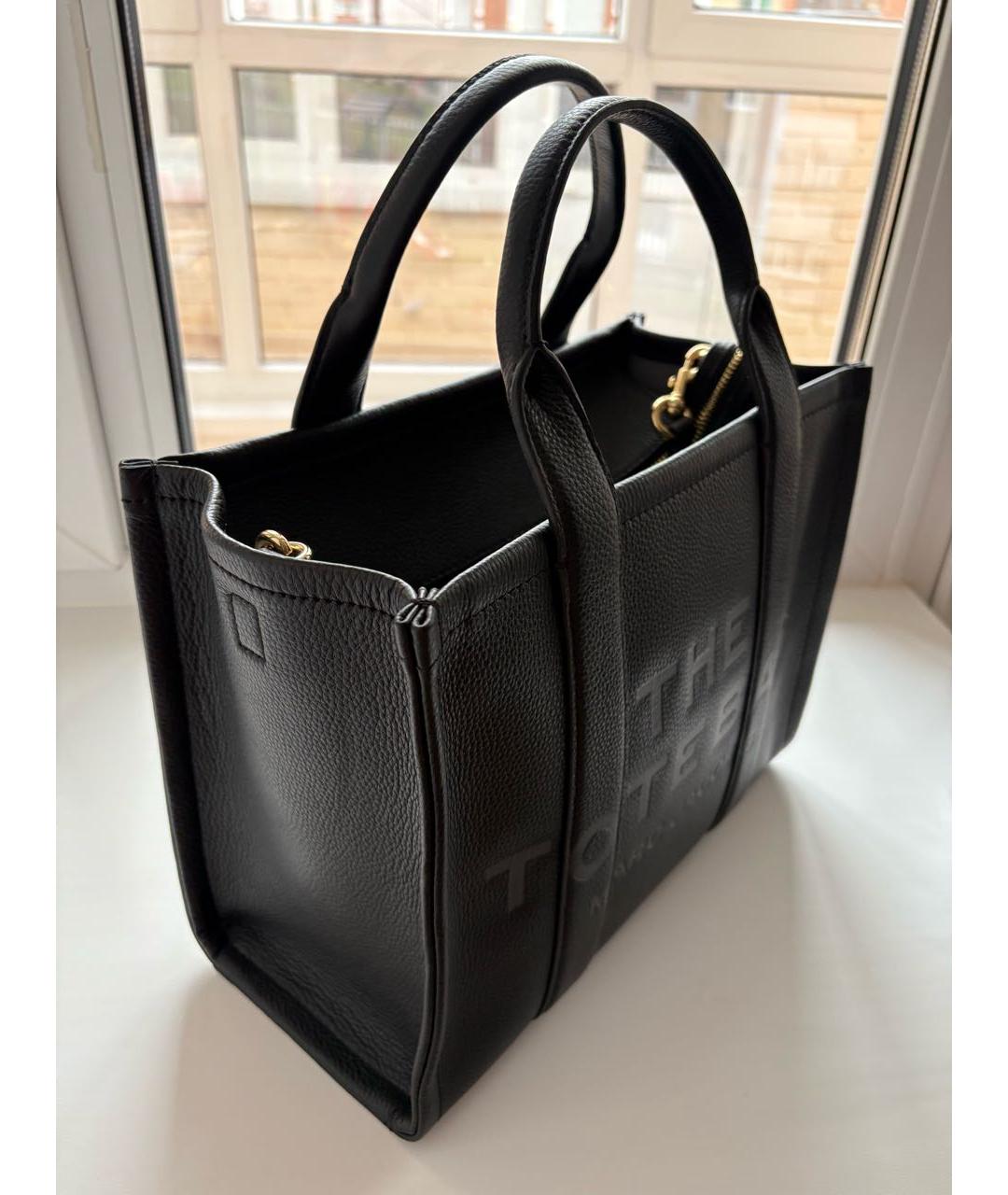 MARC JACOBS Черная кожаная сумка с короткими ручками, фото 2