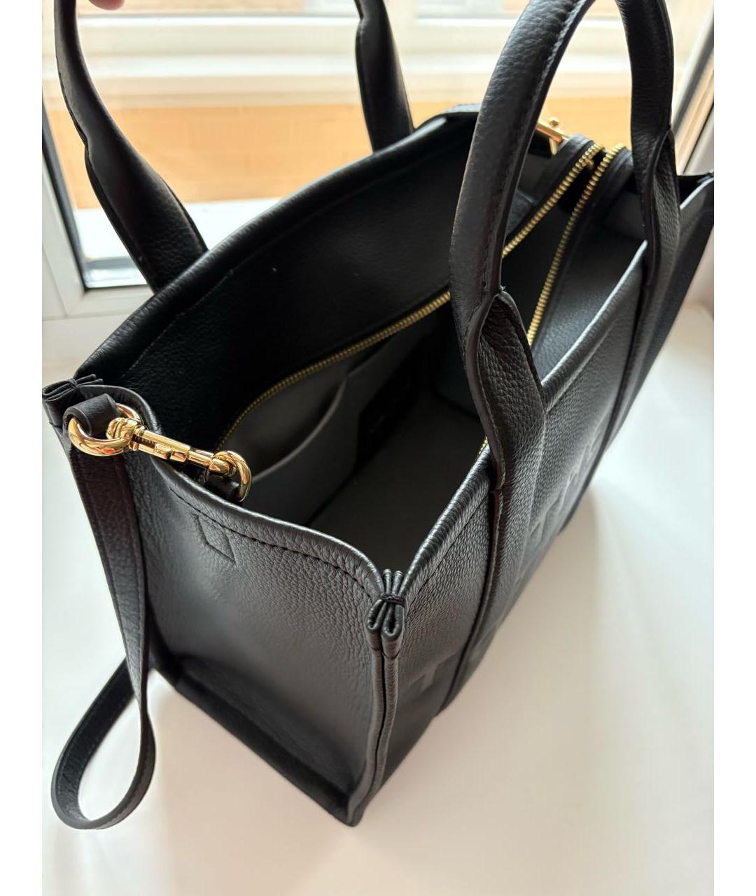 MARC JACOBS Черная кожаная сумка с короткими ручками, фото 4