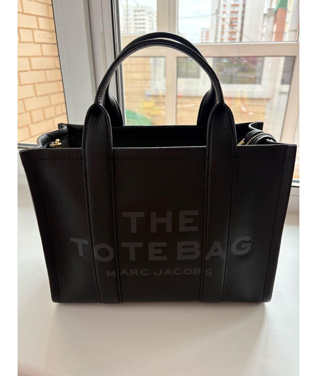 MARC JACOBS Черная кожаная сумка с короткими ручками, фото 3