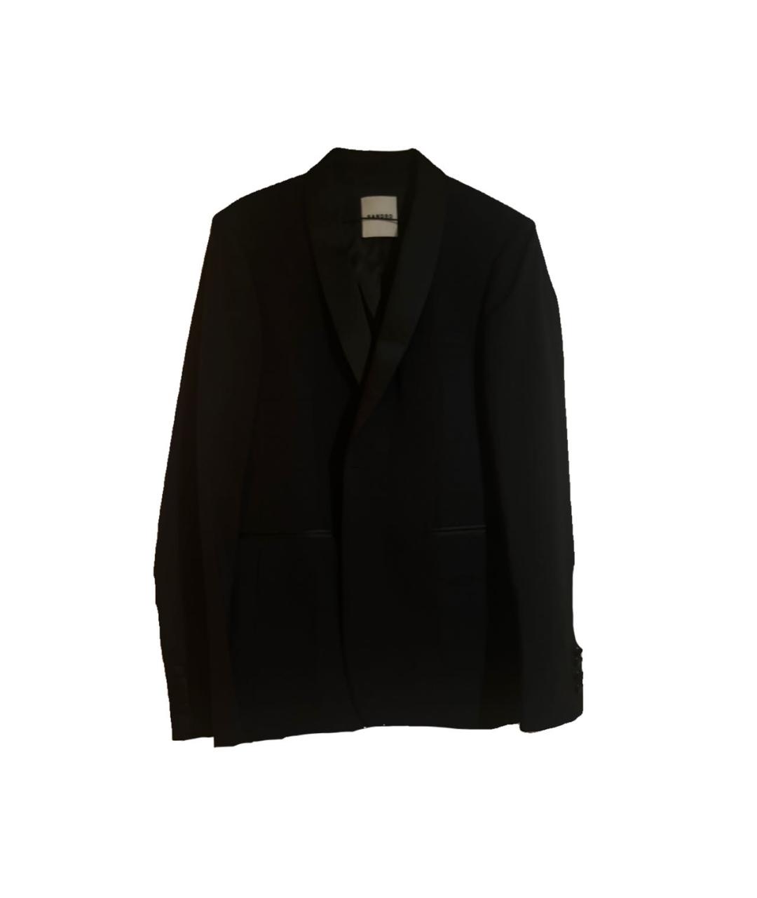 SANDRO Черный шерстяной жакет/пиджак, фото 1