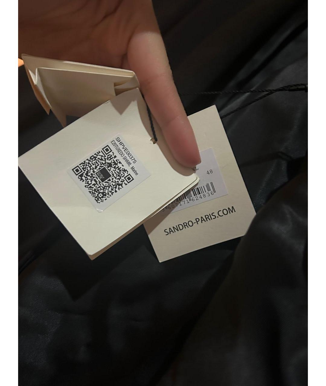 SANDRO Черный шерстяной жакет/пиджак, фото 3