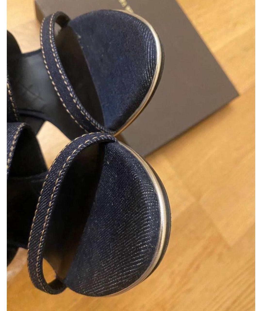 BOTTEGA VENETA Синие босоножки, фото 6