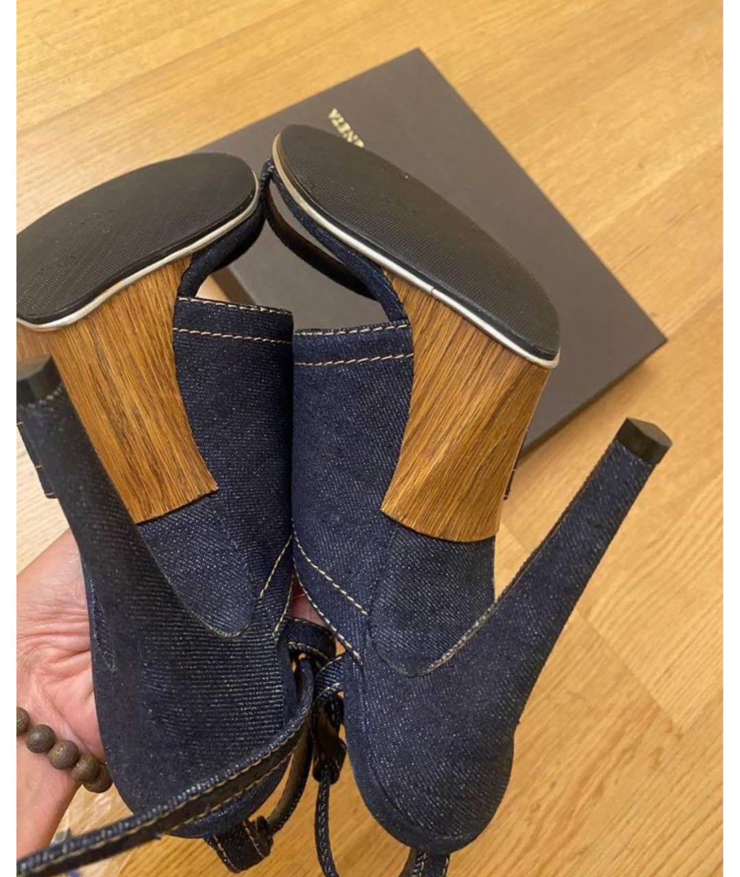 BOTTEGA VENETA Синие босоножки, фото 2