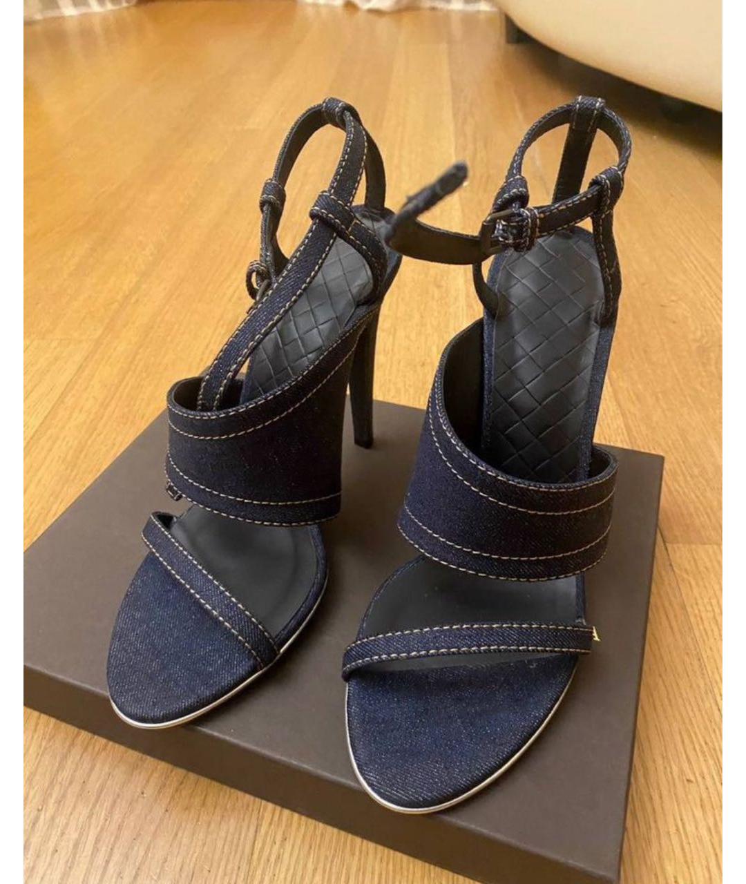 BOTTEGA VENETA Синие босоножки, фото 4