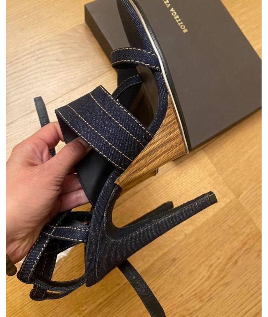 BOTTEGA VENETA Синие босоножки, фото 7