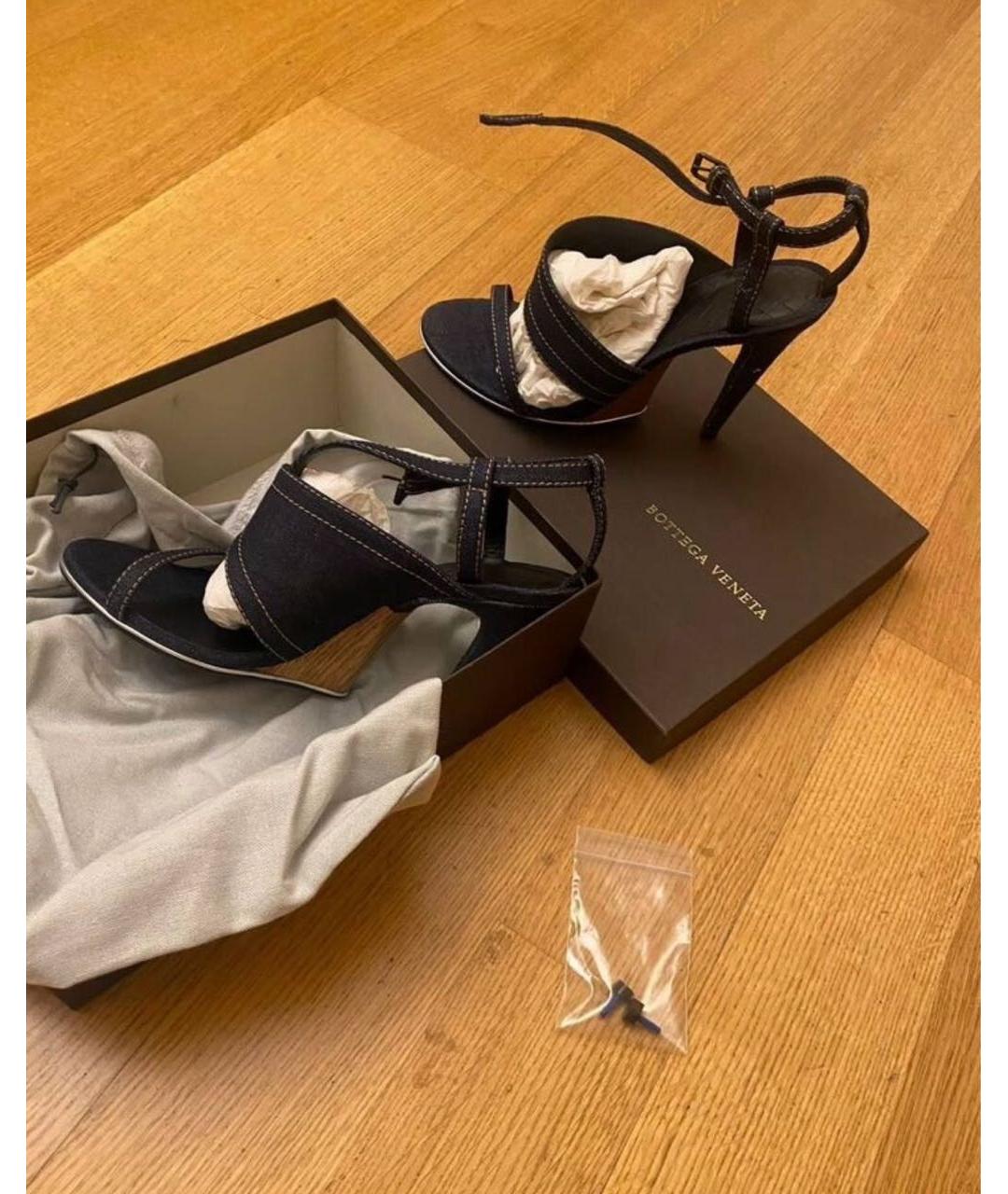 BOTTEGA VENETA Синие босоножки, фото 3