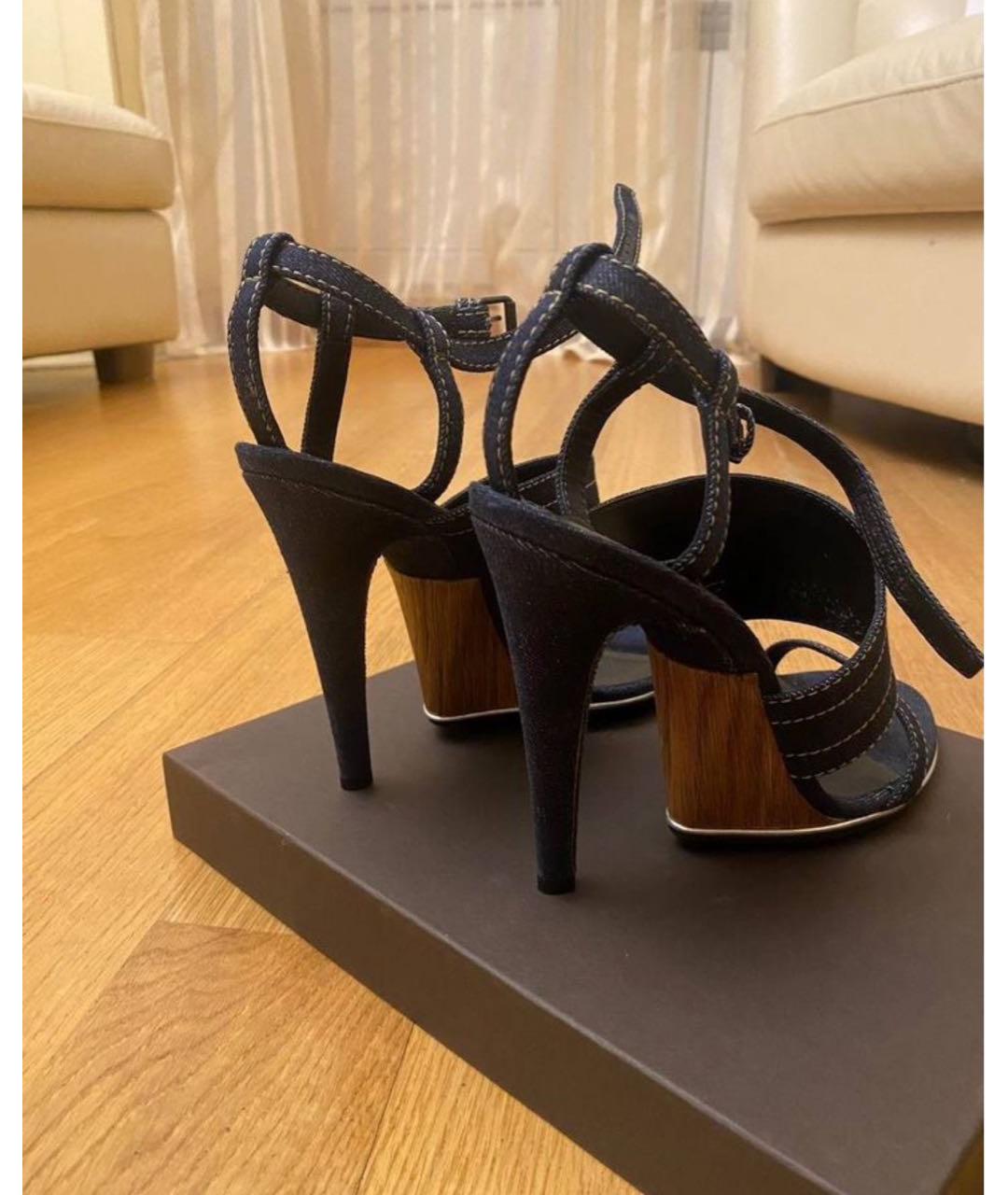 BOTTEGA VENETA Синие босоножки, фото 5