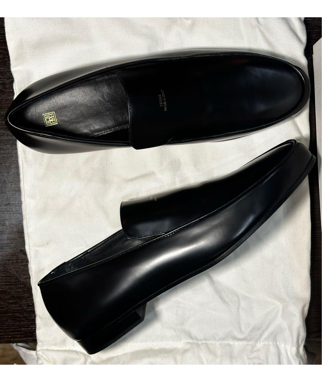 TOTEME Черные кожаные лоферы, фото 9