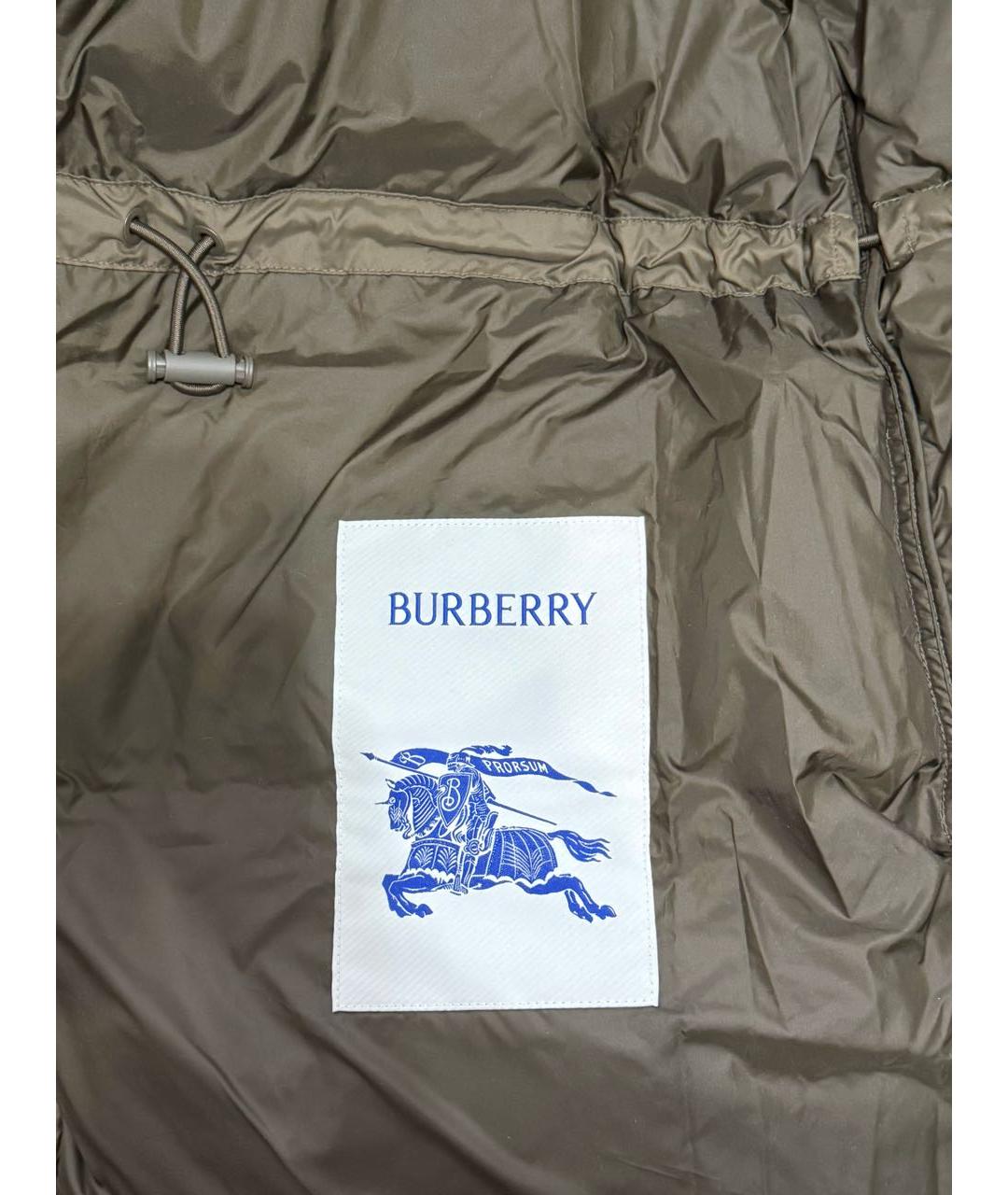 BURBERRY Хаки полиэстеровый пуховик, фото 5