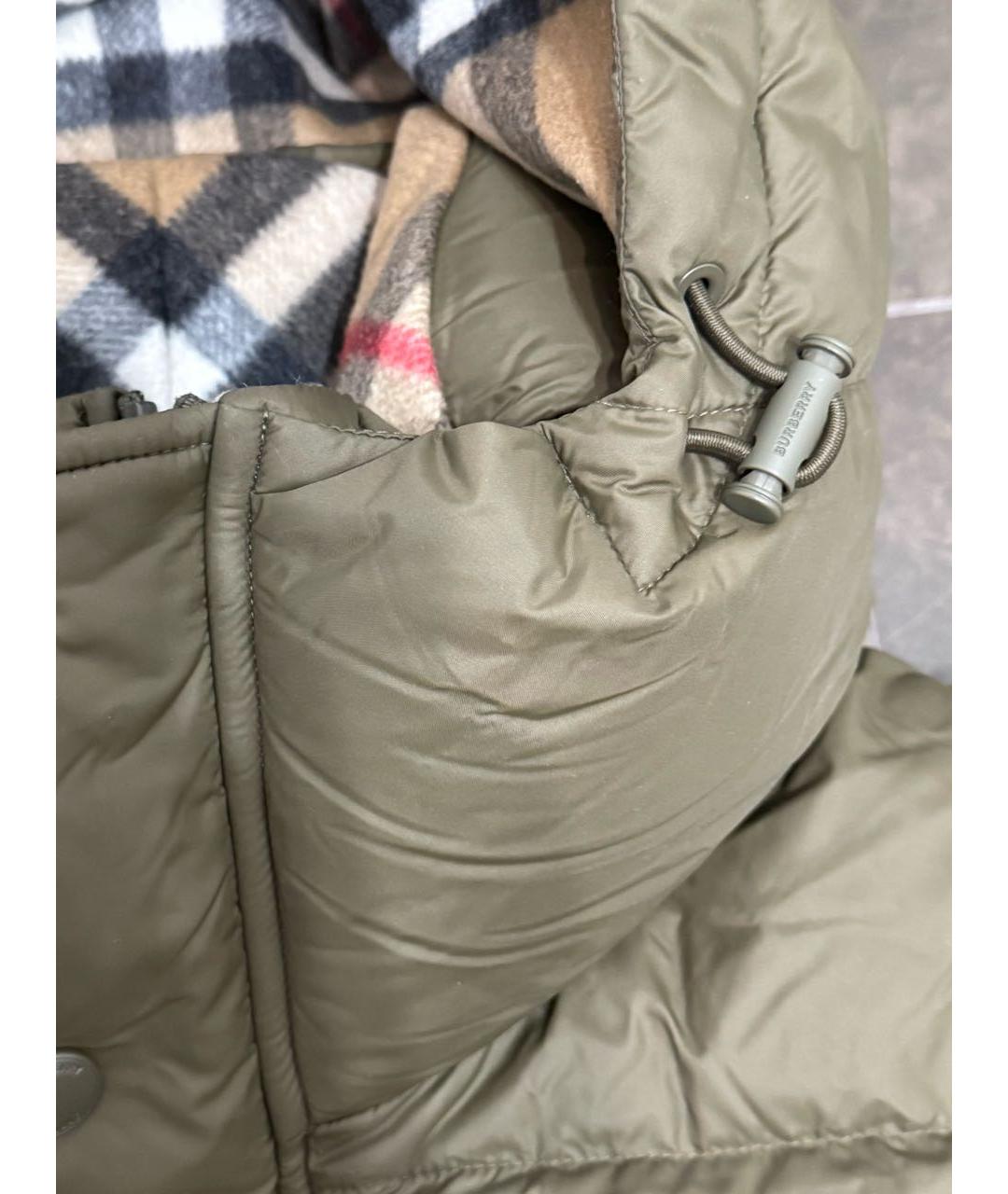 BURBERRY Хаки полиэстеровый пуховик, фото 6