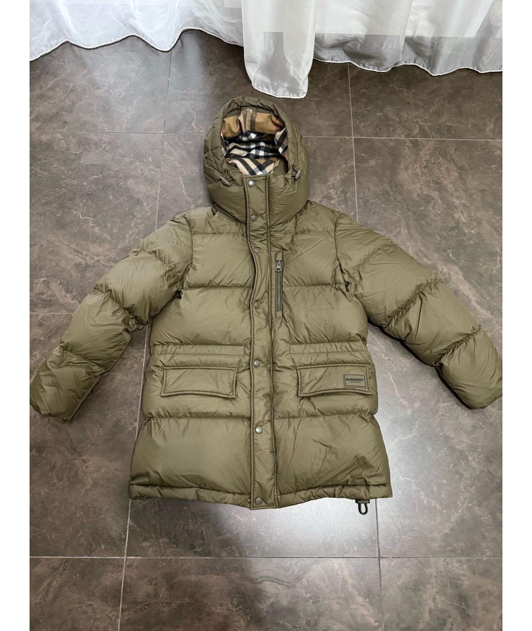BURBERRY Хаки полиэстеровый пуховик, фото 9