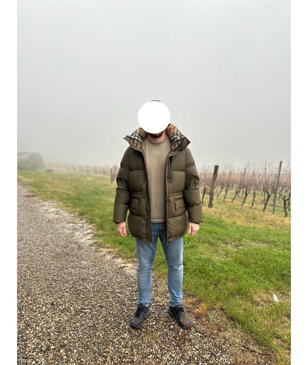 BURBERRY Хаки полиэстеровый пуховик, фото 8