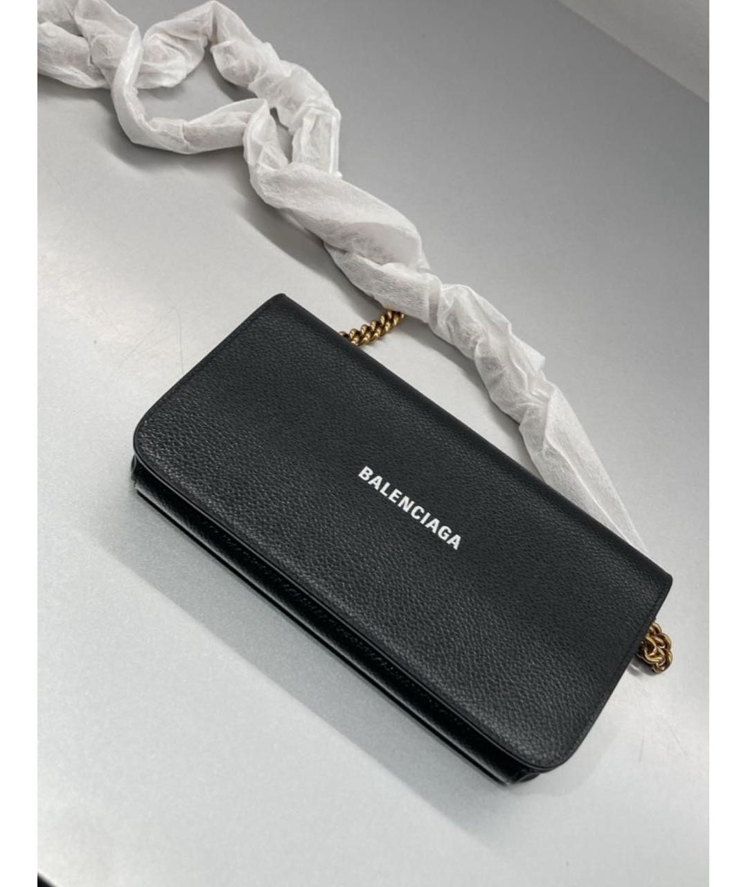 BALENCIAGA Черная кожаная сумка через плечо, фото 3