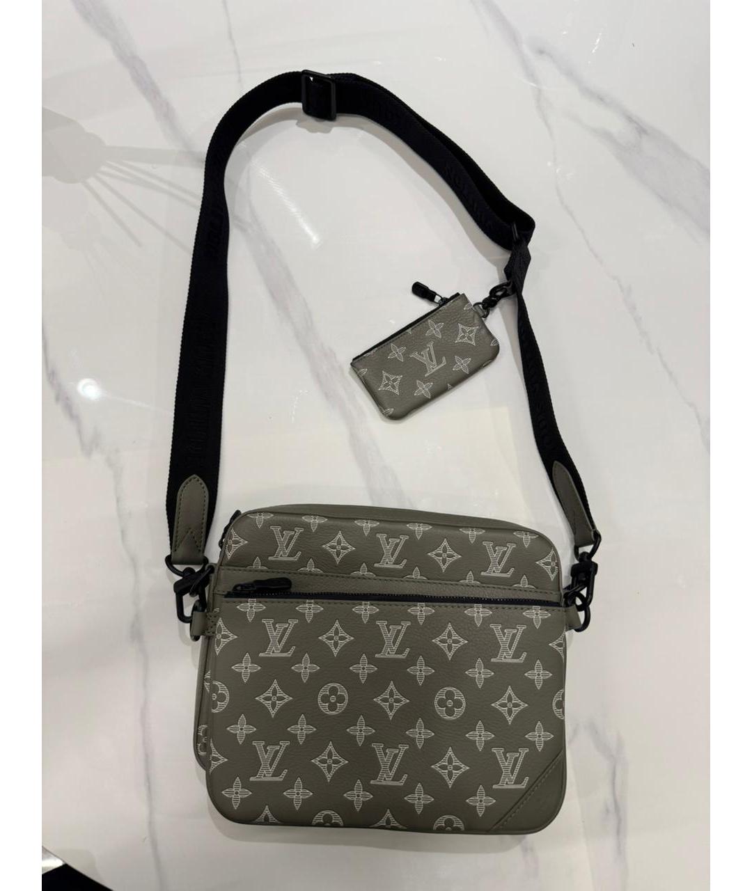 LOUIS VUITTON Коричневая кожаная сумка на плечо, фото 2