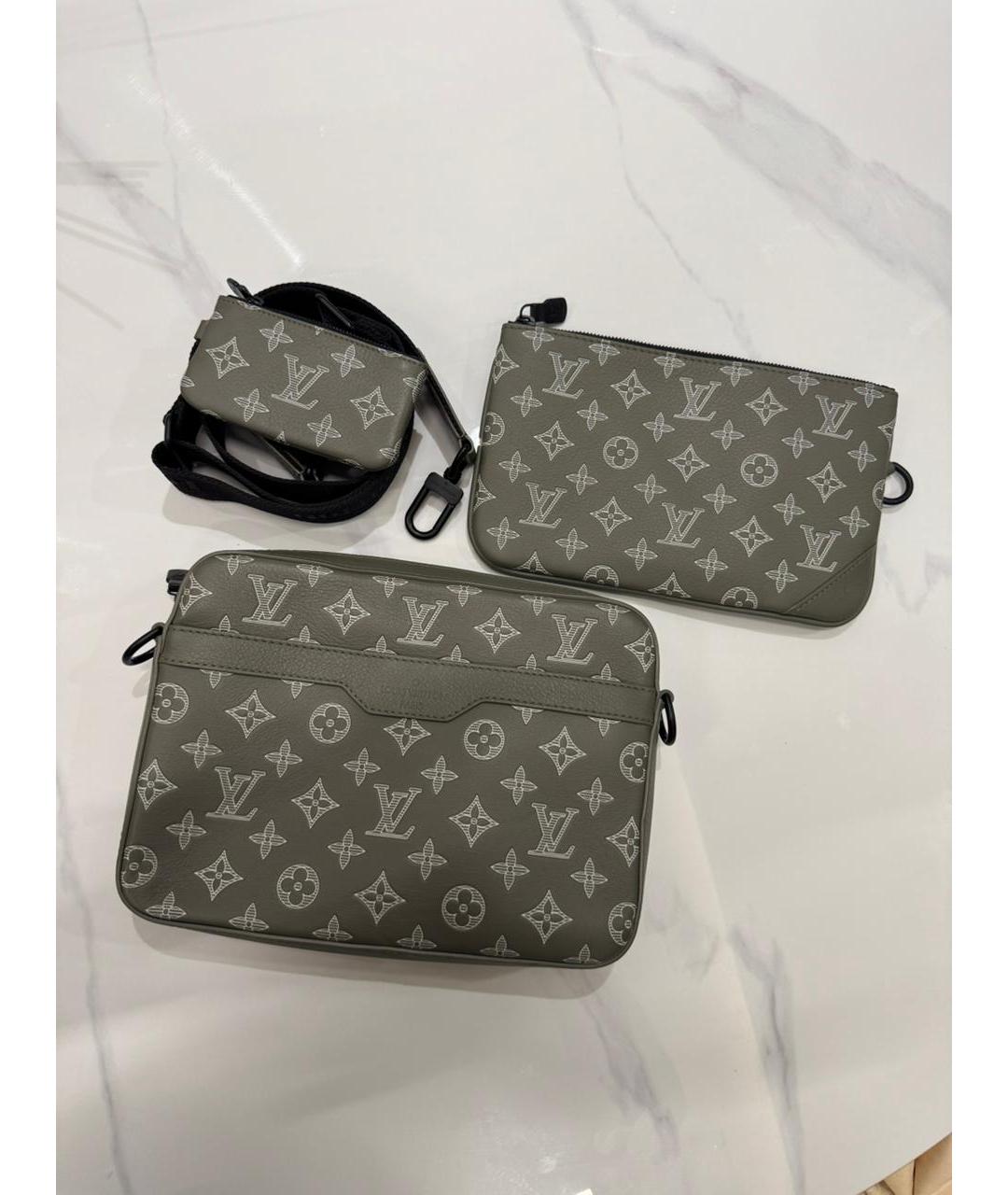 LOUIS VUITTON Коричневая кожаная сумка на плечо, фото 3