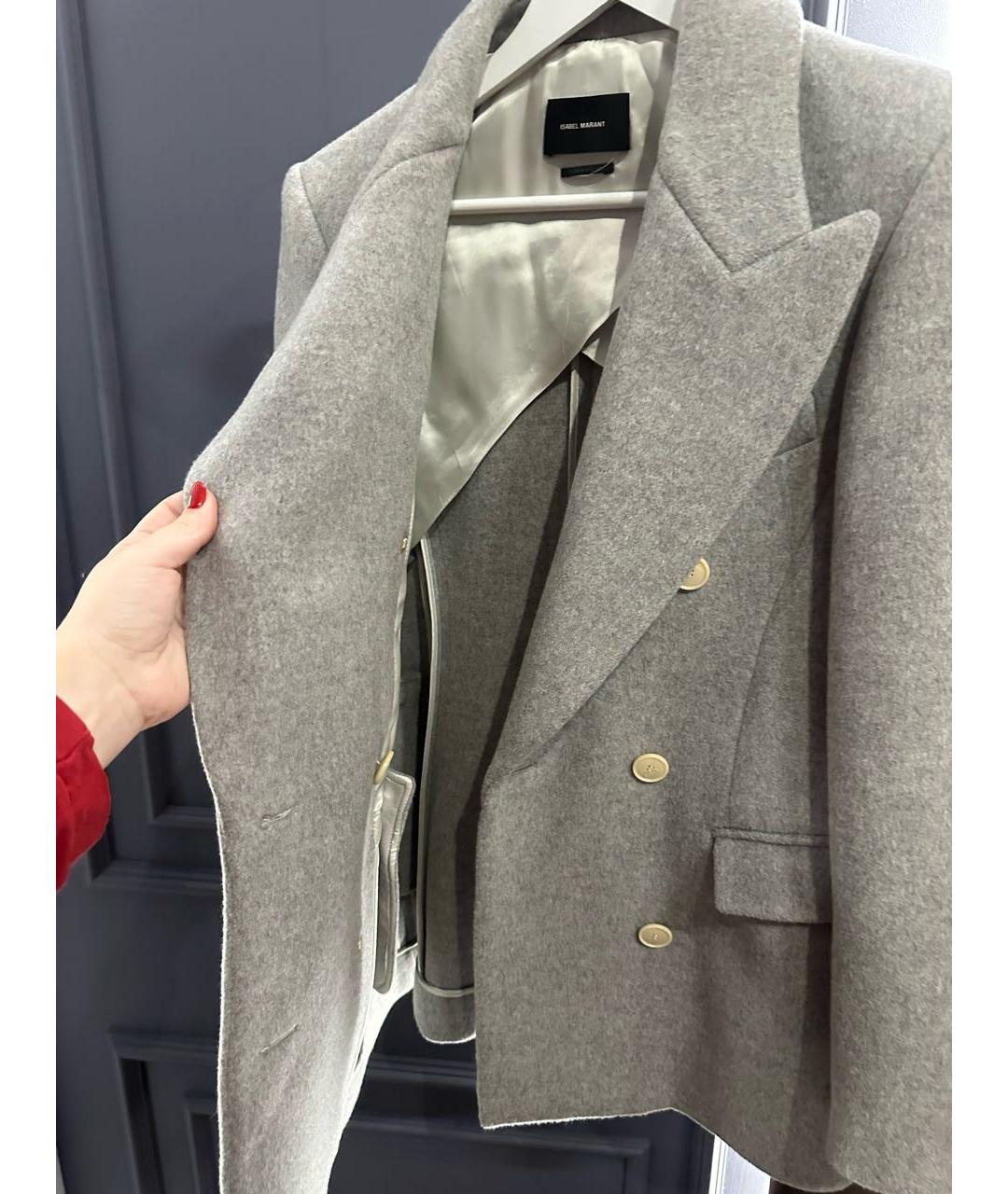 ISABEL MARANT Серый шерстяной жакет/пиджак, фото 4