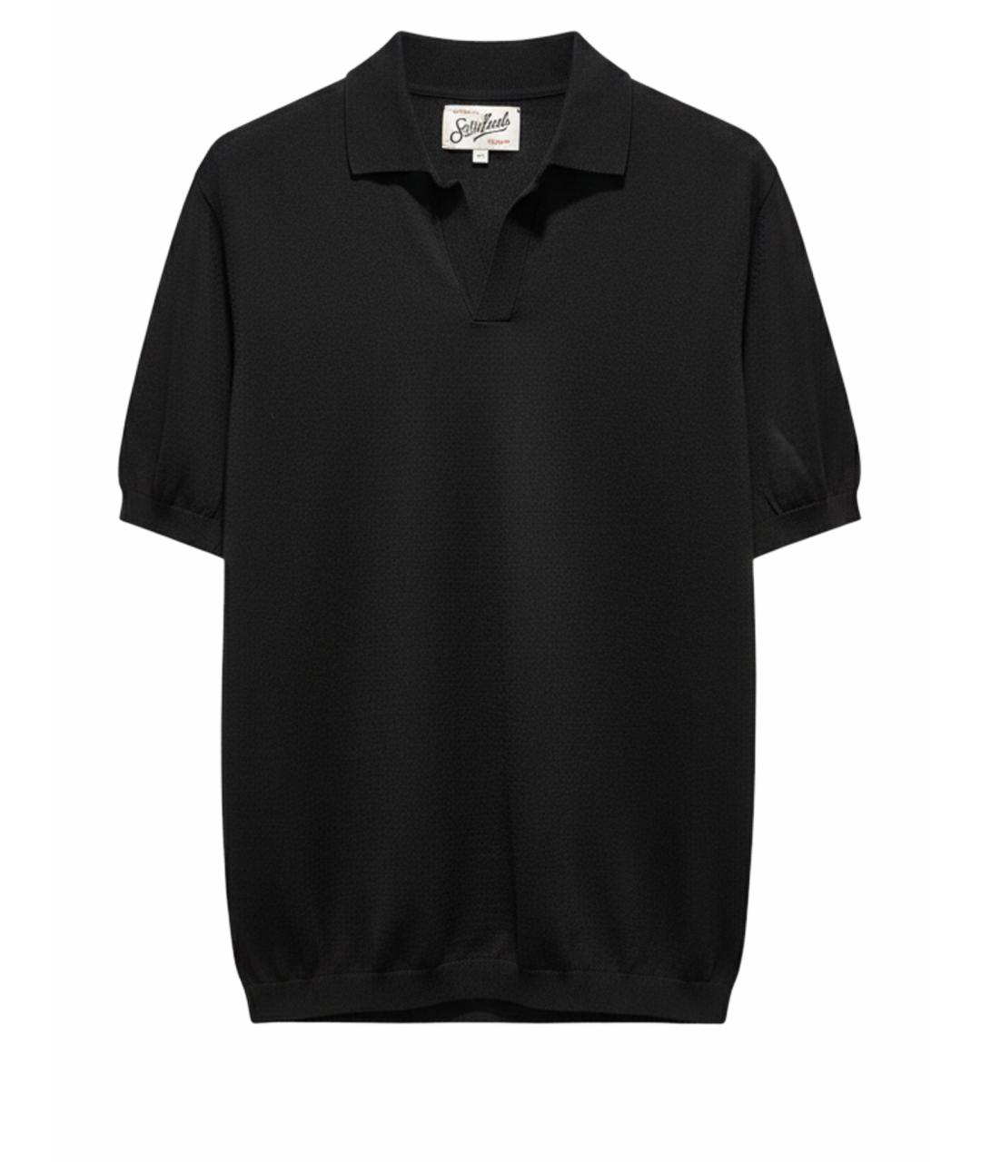 MC2 SAINT BARTH Черное поло с коротким рукавом, фото 1