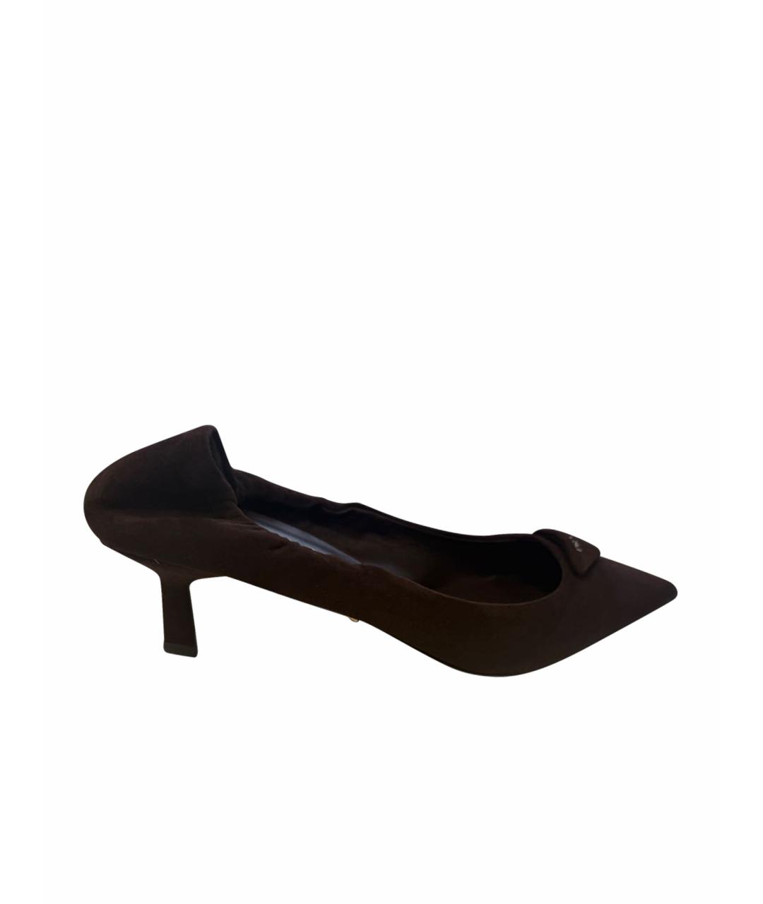PRADA Коричневые замшевые туфли, фото 1