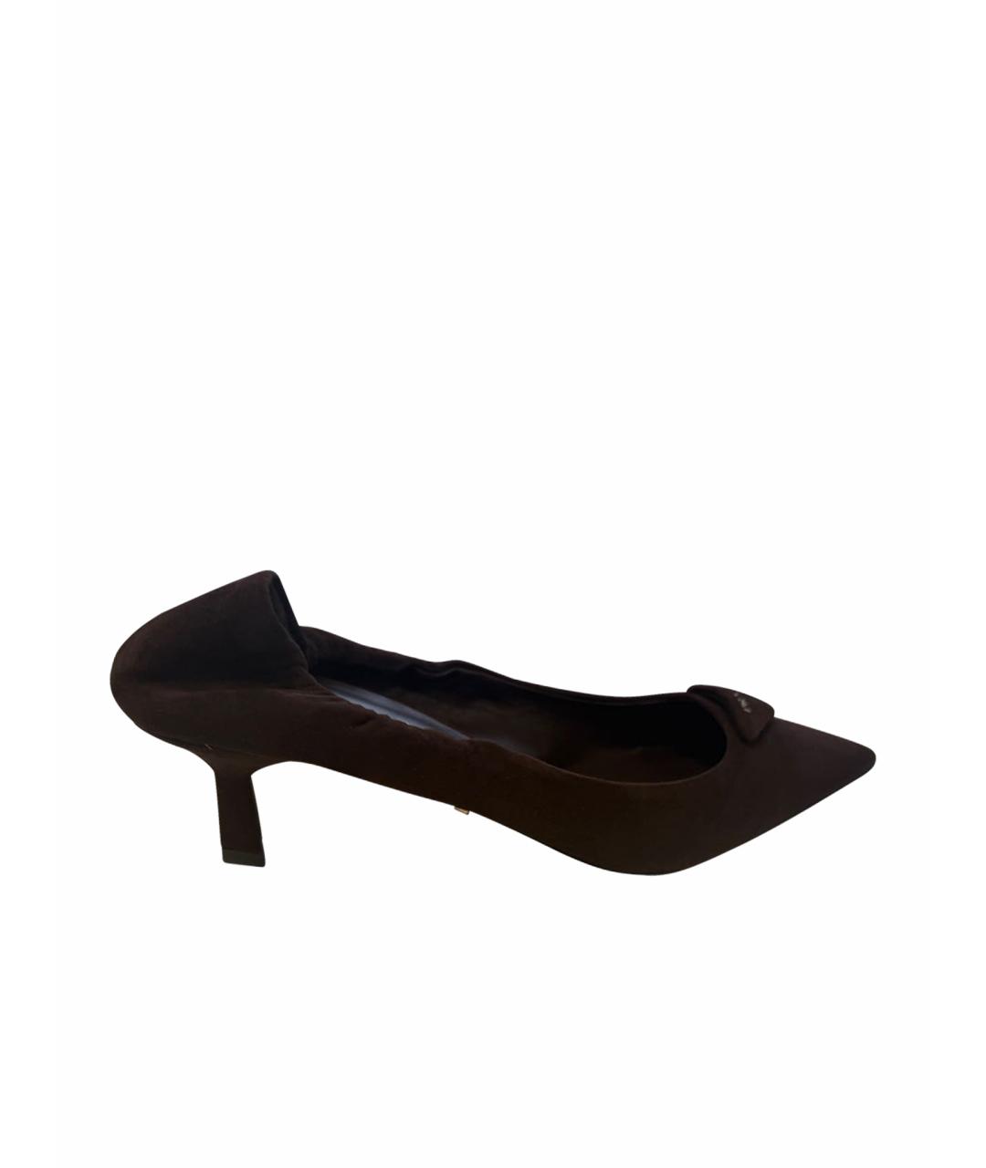 PRADA Коричневые замшевые туфли, фото 5