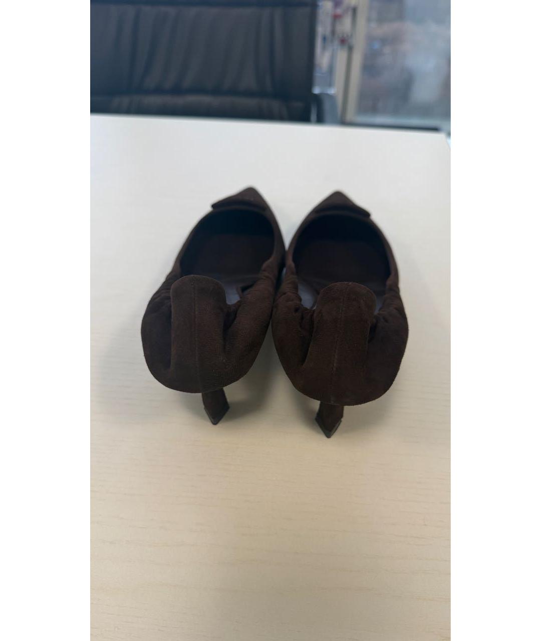 PRADA Коричневые замшевые туфли, фото 4